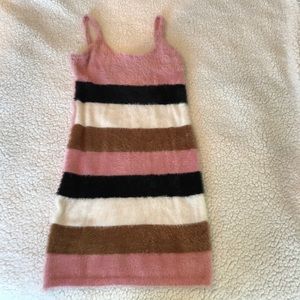 Fuzzy striped dress